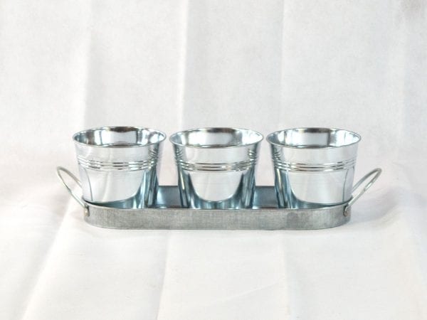 Small Tin Tray with 3 Tin Buckets - Image 4