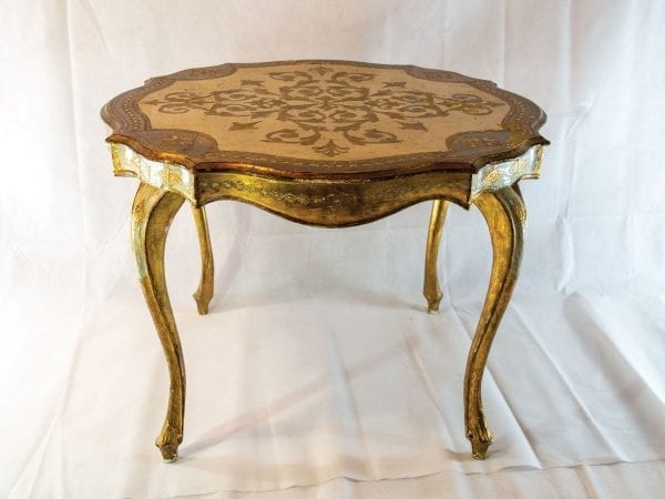 Short Gold Vintage Table - Image 3