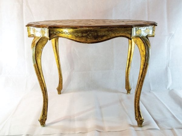 Short Gold Vintage Table - Image 5