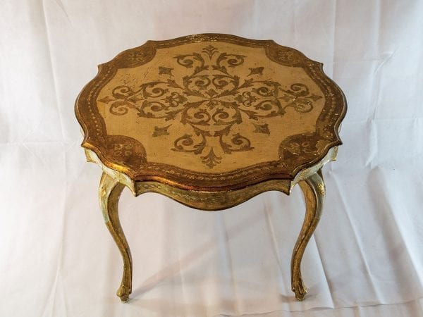 Short Gold Vintage Table - Image 2